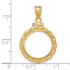 14k Yellow Gold Polished Wide Twisted Wire Screw top 16.5mm Coin Bezel Pendant