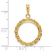 14k Yellow Gold 2mm Rope Edge 16.5mm Prong Coin Bezel Pendant