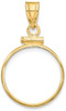 14k Yellow Gold 16mm Polished Screw Top Coin Bezel Pendant