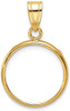 14k Yellow Gold 16mm Polished Prong Coin Bezel Pendant