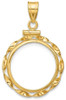 14k Yellow Gold 16mm Hand Twisted Ribbon Screw Top Coin Bezel Pendant