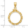 14k Yellow Gold 16mm Hand Twisted Ribbon Screw Top Coin Bezel Pendant