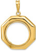 14k Yellow Gold Polished 16mm Octagonal Prong Coin Bezel Pendant