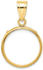 14k Yellow Gold 17.8mm Polished Prong Coin Bezel Pendant