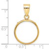 14k Yellow Gold 17.8mm Polished Prong Coin Bezel Pendant