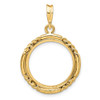 14k Yellow Gold 17.8mm Quadruple Twist & Bright Prong Coin Bezel Pendant