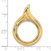 14k Yellow Gold 17.8mm Curved Teardrop Prong Coin Bezel Pendant