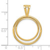 14k Yellow Gold Offset Double Circle 17.8mm Prong Coin Bezel Pendant