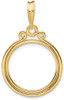 14k Yellow Gold Triple Circle Top 17.8mm Prong Coin Bezel Pendant