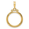 14k Yellow Gold Triple Circle Top 17.8mm Prong Coin Bezel Pendant