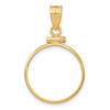 14k Yellow Gold 18mm Polished Screw Top Coin Bezel Pendant