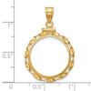 14k Yellow Gold 18mm Hand Twisted Ribbon Screw Top Coin Bezel Pendant