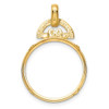 14k Yellow Gold 18mm Rounded Motif Prong Coin Bezel Pendant