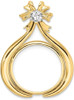 14k Two-tone Gold AAA Diamond Teardrop Bow 18mm Coin Bezel Pendant
