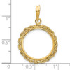 14k Yellow Gold 2mm Rope Edge 18mm Prong Coin Bezel Pendant