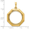 14k Yellow Gold Polished 20mm Octagonal Prong Coin Bezel Pendant