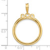 14k Yellow Gold Triple Circle Top 20mm Prong Coin Bezel Pendant