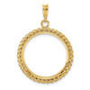 14k Yellow Gold 21.6mm Twisted Wire Prong Coin Bezel Pendant