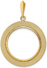 14k Yellow Gold 21.6mm Textured Prong Coin Bezel Pendant