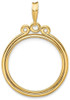 14k Yellow Gold Triple Circle Top 21.6mm Prong Coin Bezel Pendant