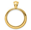 14k Yellow Gold Polished 22mm Concentric Circle Prong Coin Bezel Pendant