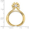 14k Two-tone Gold AA Diamond Teardrop Bow 22mm Coin Bezel Pendant