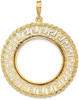 14k Yellow Gold 24.5mm Greek Key w/ Rope Border Prong Coin Bezel Pendant