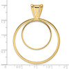 14k Yellow Gold Offset Double Circle 25.0mm Prong Coin Bezel Pendant