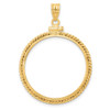 14k Yellow Gold 27.5mm Twisted Wire Screw Top Coin Bezel Pendant
