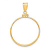 14k Yellow Gold 27mm Polished Screw Top Coin Bezel Pendant