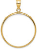 14k Yellow Gold 27mm Polished Prong Coin Bezel Pendant