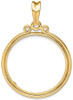 14k Yellow Gold Triple Circle Top 27mm Prong Coin Bezel Pendant