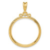 14k Yellow Gold Triple Circle Top 27mm Prong Coin Bezel Pendant