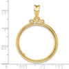 14k Yellow Gold Triple Circle Top 27mm Prong Coin Bezel Pendant