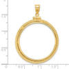 14k Yellow Gold Foxtail Chain Screw Top 30mm Coin Bezel Pendant