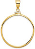 14k Yellow Gold 32.7mm Polished Screw Top Coin Bezel Pendant