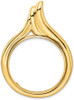 14k Yellow Gold 32.7mm Curved Teardrop Prong Coin Bezel Pendant