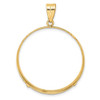 14k Yellow Gold 32.7mm Polished Prong Coin Bezel Pendant