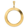 14k Yellow Gold 32.7mm Textured Prong Coin Bezel Pendant