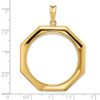 14k Yellow Gold Polished 32.7mm Octagonal Prong Coin Bezel Pendant