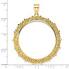 14k Yellow Gold Polished Fancy 32.7mm Prong Coin Bezel Pendant
