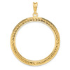 14k Yellow Gold 2mm Rope w/ Bright Edge 34.2mm Prong Coin Bezel Pendant