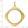 14k Yellow Gold 34.2mm Textured & Beaded Kite-Shape Prong Coin Bezel Pendant