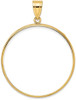 14k Yellow Gold 34.2mm Polished Prong Coin Bezel Pendant