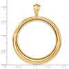 14k Yellow Gold Polished 34.2mm Concentric Circle Prong Coin Bezel Pendant