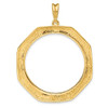 14k Yellow Gold Polished 34.2mm Octagonal Prong Coin Bezel Pendant