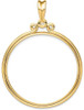 14k Yellow Gold Triple Circle Top 34.2mm Prong Coin Bezel Pendant