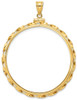 14k Yellow Gold 37mm Hand Twisted Ribbon Screw Top Coin Bezel Pendant