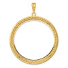 14k Yellow Gold 2mm Rope w/ Bright Edge 39.5mm Prong Coin Bezel Pendant