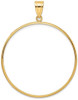 14k Yellow Gold 39.5mm Polished Prong Coin Bezel Pendant